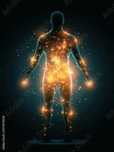 Internal Glow Spreads Through Body Outline in Abstract Representation of Felt Sense Concept Capturing Body Sensations Without Labels