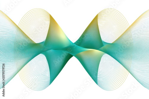 Exploring Attunement Between Two Nervous Systems Through Synchrony of Wave Patterns in Teal and Warm Colors Against a White Background