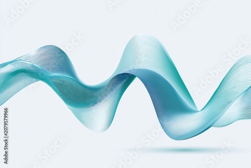 Two Nervous System Waves Sync in a Visual Expression of Co-Regulation With One Wave Guiding the Other Into Rhythm in Shades of Teal and Blue