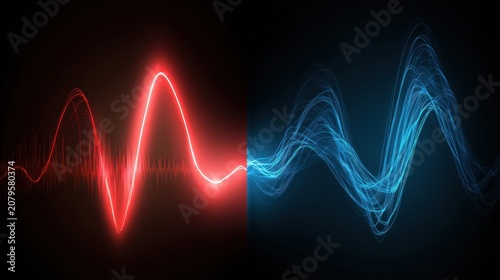 Comparison of Low HRV and High HRV Waveforms Showing Rigid Beats Versus Varying Natural Rhythms With Different Color Representations
