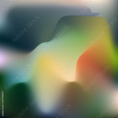 Abstract Organic Blur Gradient Background with Green Yellow Orange and Soft Fluid Shapes
