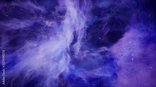 Blue Purple Nebula Floats Through Deep Space