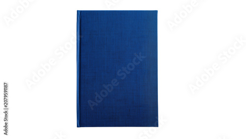 Fotografía Isolated elegant blue textured fabric hardcover book or binder with blank cover