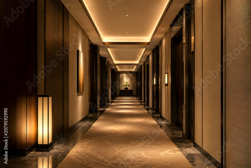 Luxury Hotel Corridor Interior