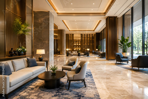 Luxury Hotel Lobby Interior