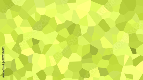 Abstract crystal geometric pattern featuring vibrant shades of bright lime green and soft yellow tones