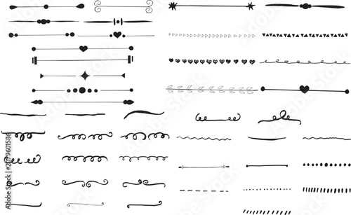 Decorative hand drawn dividers and borders collection.