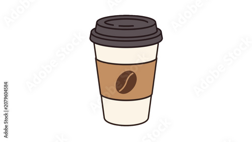 Quadro su tela Disposable takeaway coffee cup vector illustration