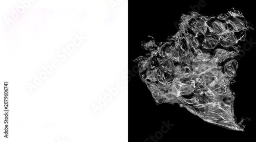 Foto Microscopic cell structure analysis, biological tissue fibers under fluorescence