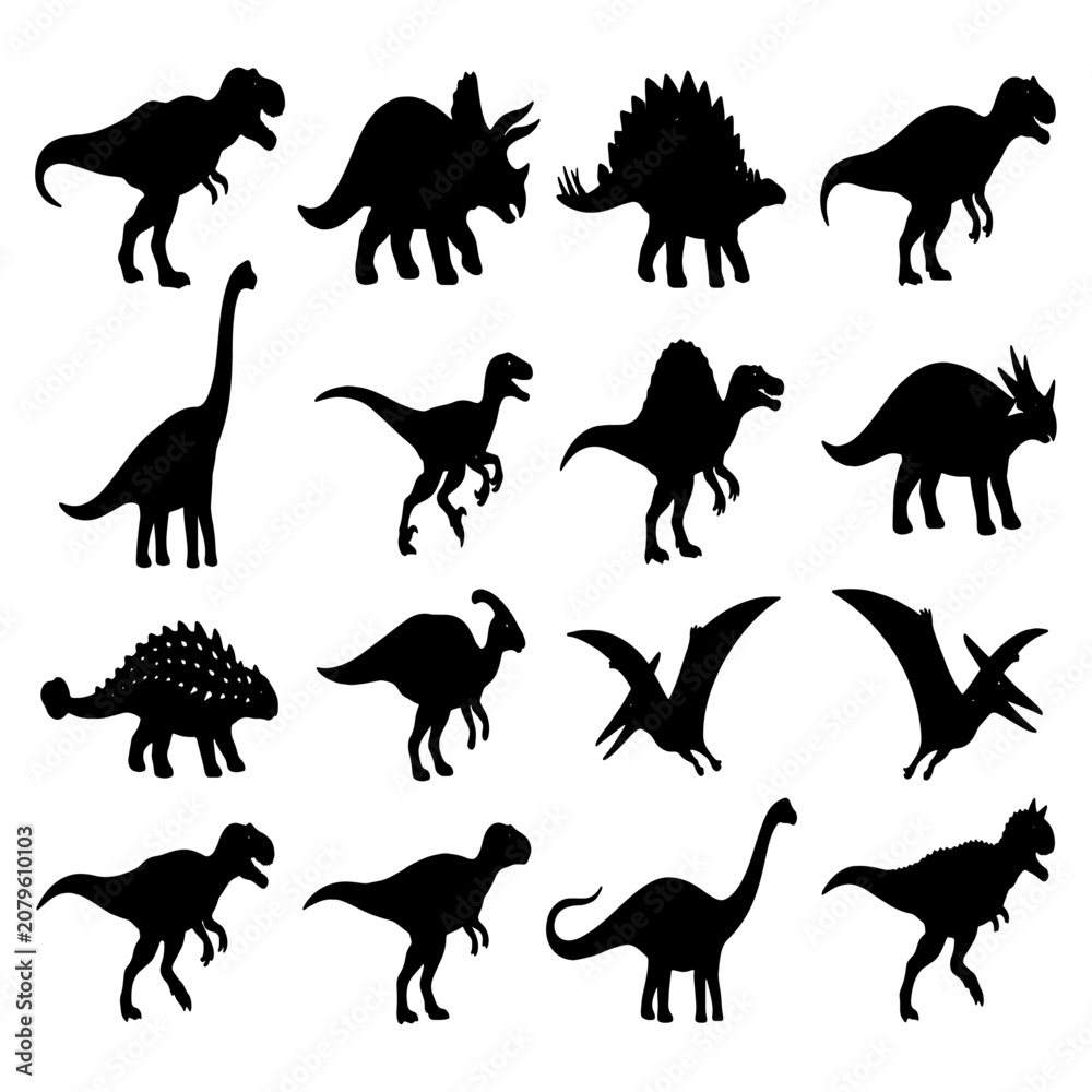 Obraz premium Dinosaur silhouettes .