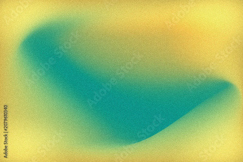 Abstract Grainy Gradient Background with Teal and Yellow Aura Waves Stock Photo