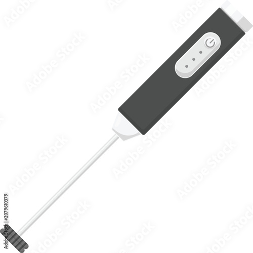 Handheld Milk Frother Flat Illustration. Clean Icon Design Element Isolated on White Background