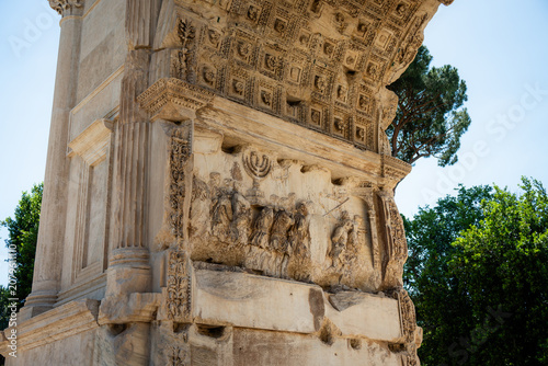 Cuadro en lienzo Arch of Titus Relief with Menorah Spoils of Jerusalem Rome