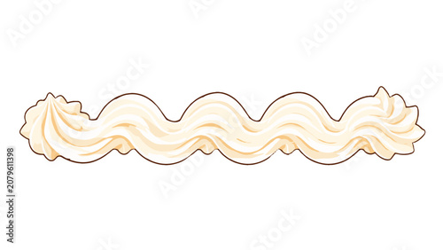 Cuadro en lienzo Whipped cream border swirl decoration vector illustration