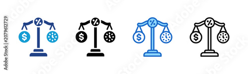 Multiple style collection icon of Financial Balance
