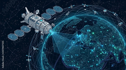 Global Satellite Communications Network Providing High Speed Data Connectivity and Space Based Internet Coverage Over Earth