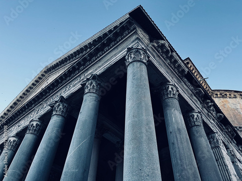 Photography Majestic Ancient Columns of the Pantheon Temple in Rome