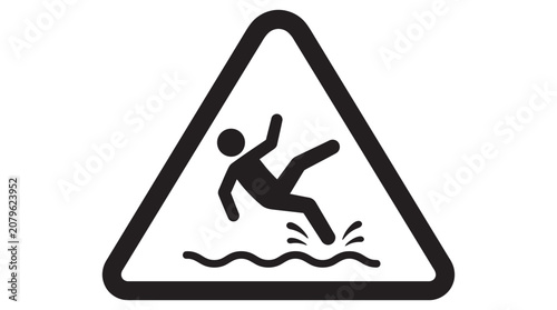 Photos Slipping Person Warning Sign Black Silhouette hazard