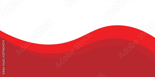 Red Wave on White Background Simple curve background for business with space for text
