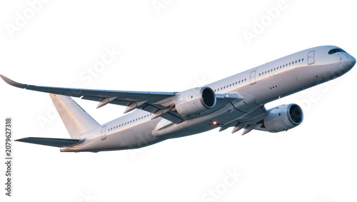 Photos Isolated modern passenger jet airplane taking off or landing, commercial aircraf