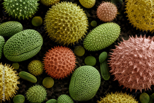 Diverse Pollen Grains SEM View