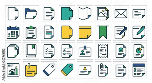 Business and Office Document Icon Set