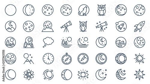 Astronomy and Night Sky Icon Set