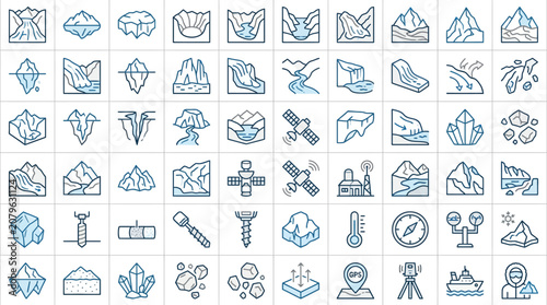 Geology and Glaciology Icon Set