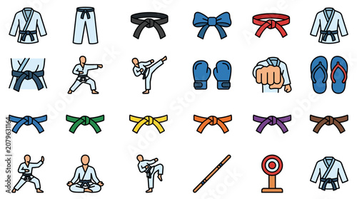 Martial Arts Icon Set