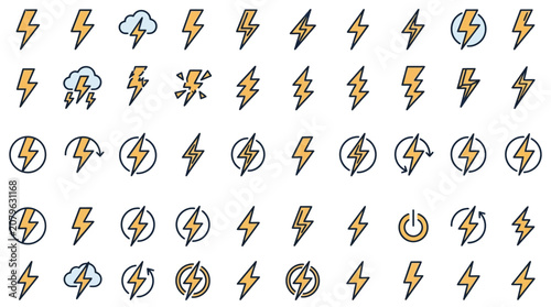 Lightning Bolt Icon Set