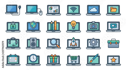 Laptop Computer Icon Set