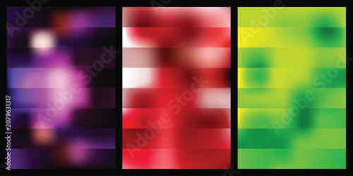 Fotografie Abstract horizontal stripes blurred glowing light effect soft gradient background