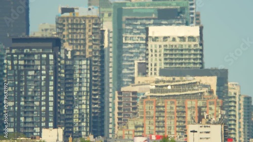 Canadian city with severe heat wave. Persistent heat dome with extreme heat warnings and watches across Ontario. Climate change intensifies atmospheric distortion and prolonged sweltering conditions.