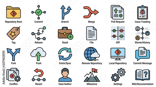 Foto Version Control System Icon Set