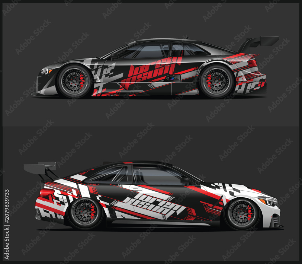 Fototapeta premium Dynamic Racing Vehicle Wrap Design