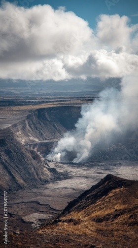 Volcanic activity captured in a majestic landscape