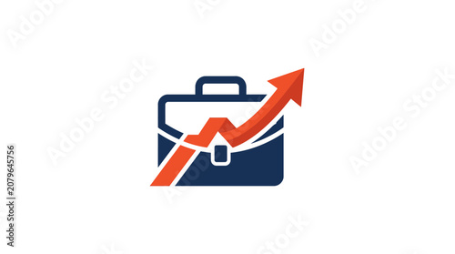 Business Briefcase with Growth Arrow.