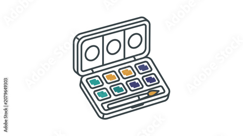 Watercolor Paint Palette Vector Illustration