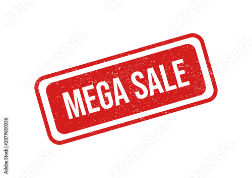 Konstfotografi Red sale stamp with mega sale text isolated on transparent background
