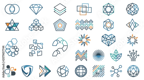 Geometric Abstract Logo Icon Set