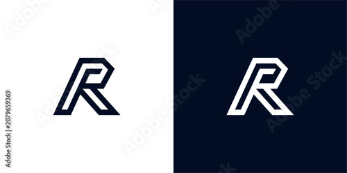 Konstfotografi Stylized italic letter R emblem.