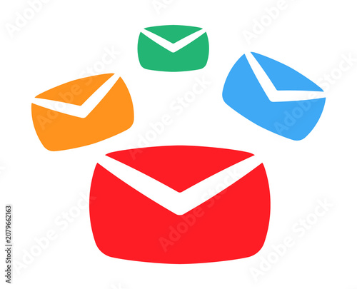 Minimal and modern envelope logo collection featuring clean geometric shapes and flat colors. Perfect for email applications, messaging platforms, communication brands, postal services, SaaS companies