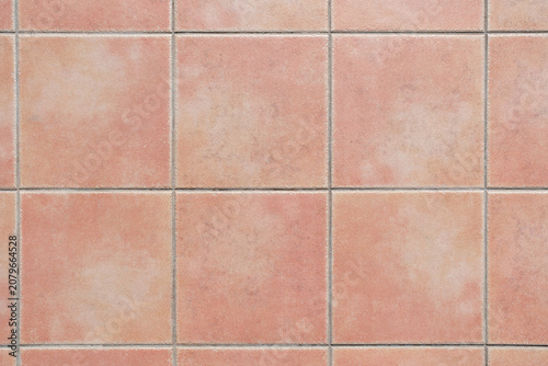 Bild auf Leinwand Terracotta pink orange square wall floor tiles