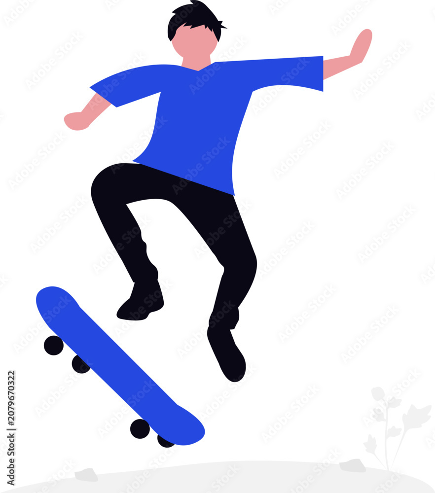 Fototapeta premium Skater Boy Performing a Midair Trick
