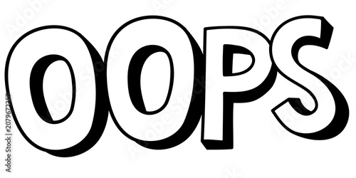 Billede på lærred Oops shadow font typography png