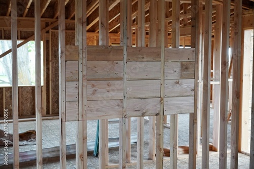 Quadro su tela Blocking for Television with wood framing for soundproof wall