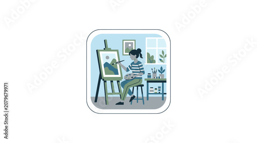 Canvas Print A solo reader immersed in a novel beneath a tree in a serene natural setting wit