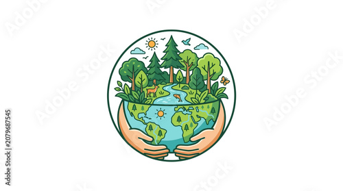 Принти на полотні Celebrating sustainability with flourishing forests and healthy ecosystems globa