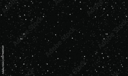 White twinkling stars over deep black background