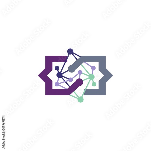 2D Flat Design AI API Integration Icon